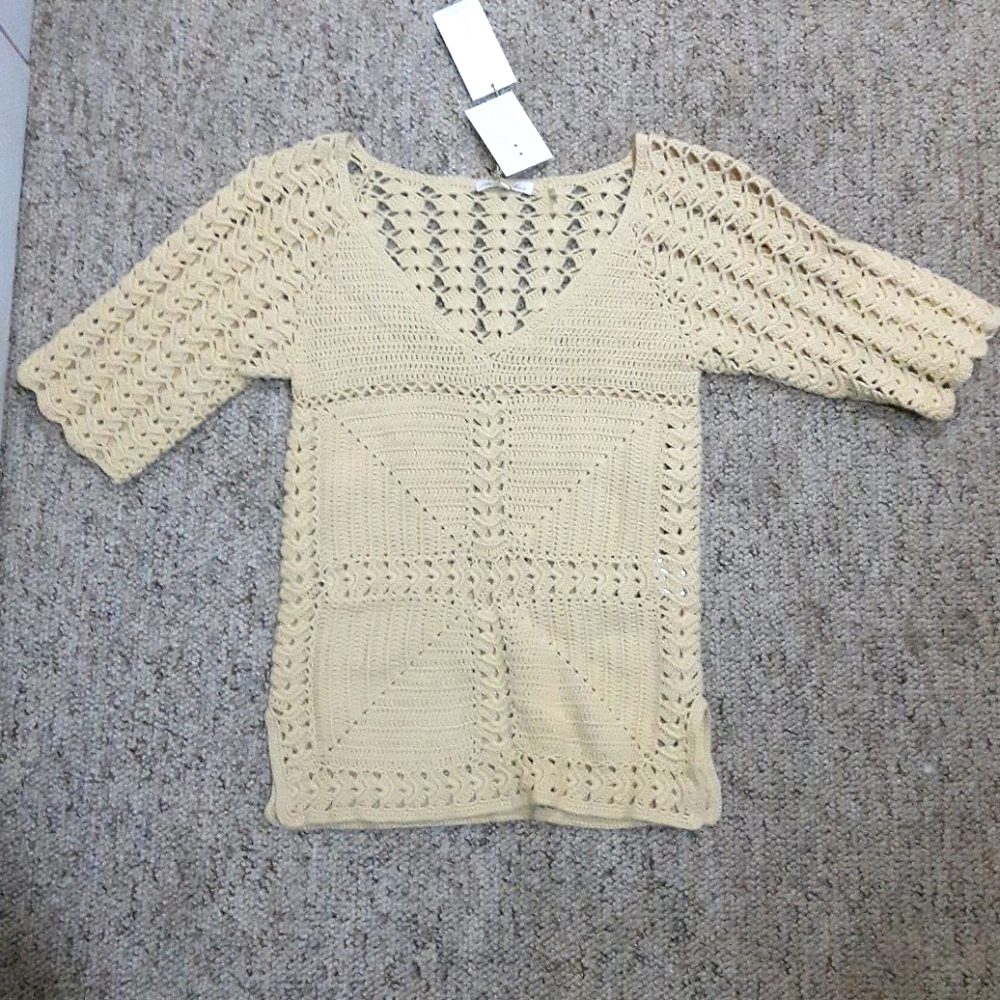 Minnie Rose Cream Crochet Top - NWT